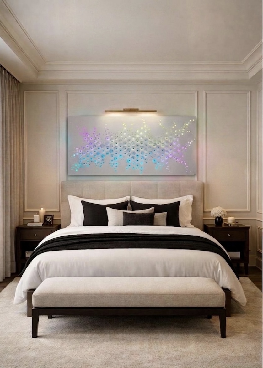 Dettaglio quadro luminoso LED Désian Art