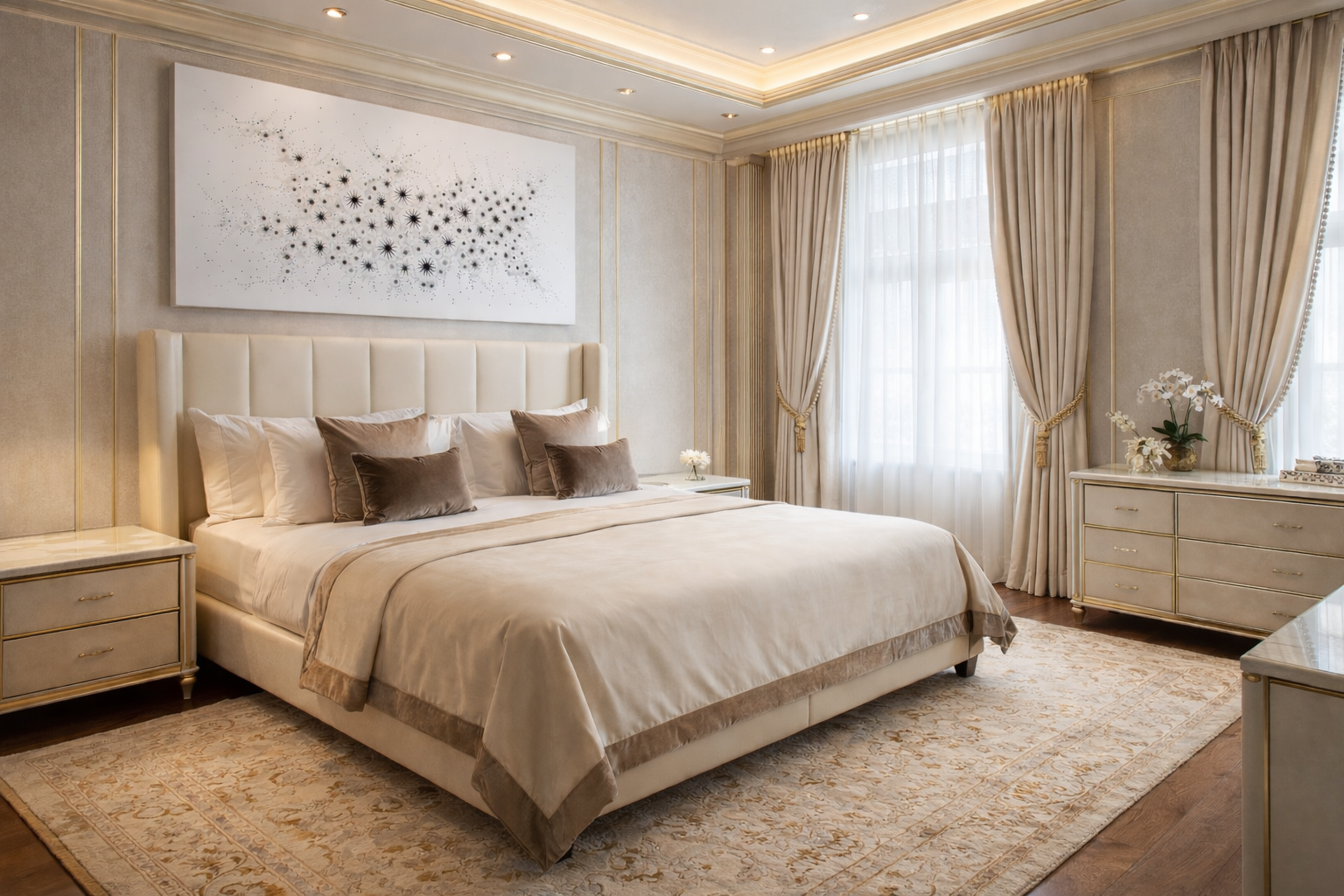 Pannello LED decorativo in camera da letto premium
