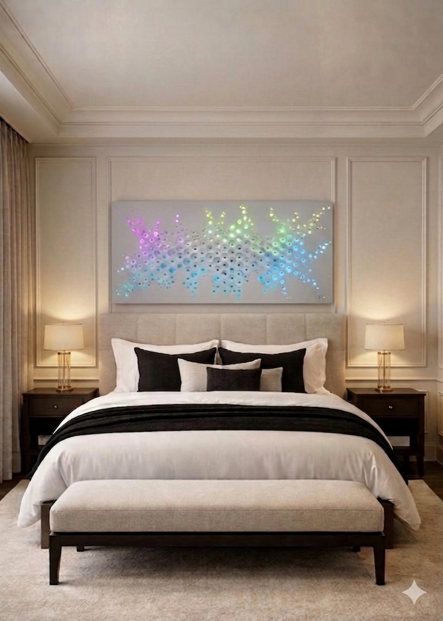 Arredamento luminoso in soggiorno di design